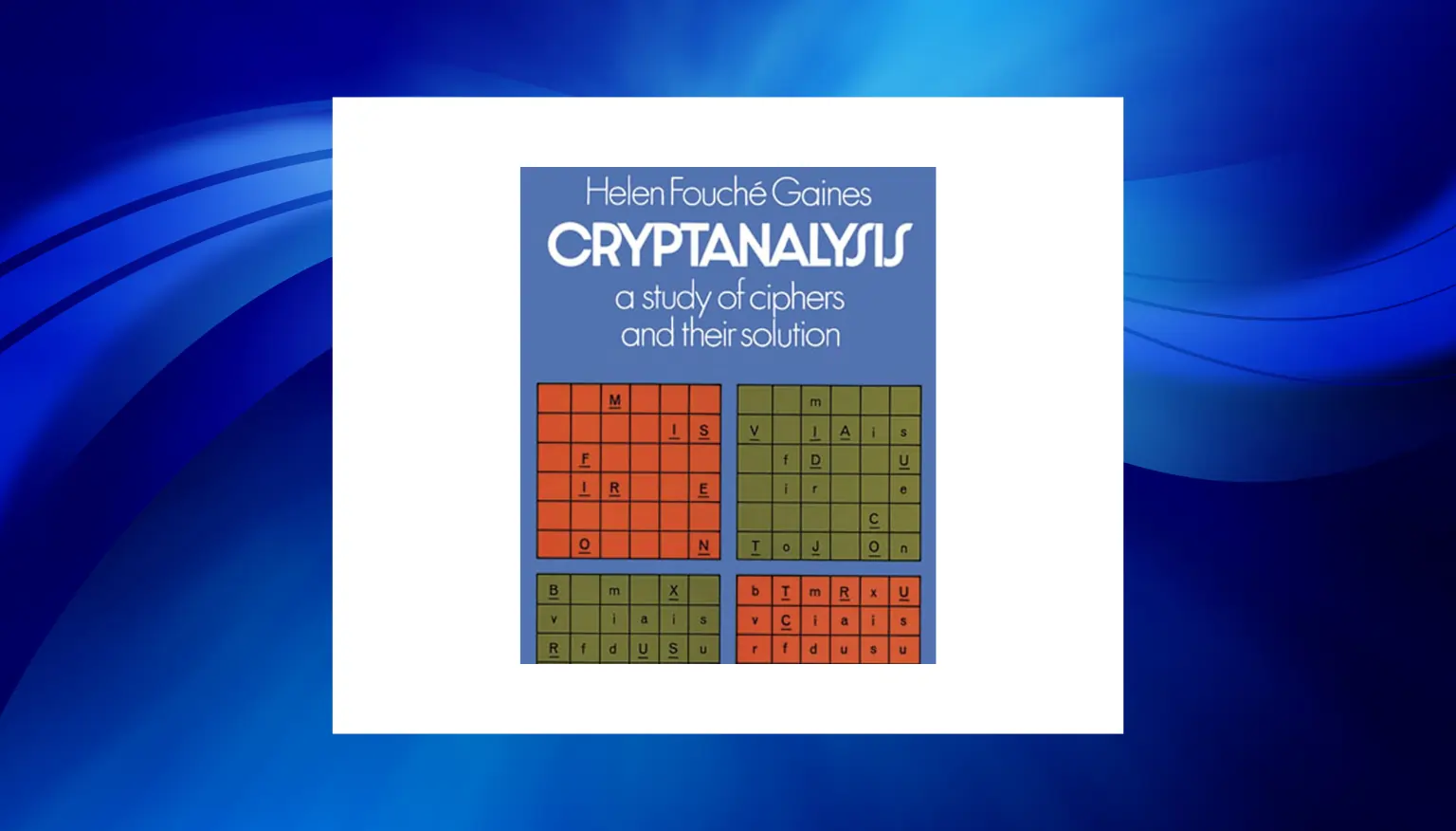 best books on cryptography - Cryptanalysis_ A Study of Ciphers and Their Solution by Helen F.