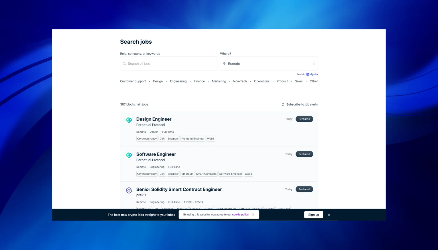 Cryptocurrency Jobs (Remote Section)